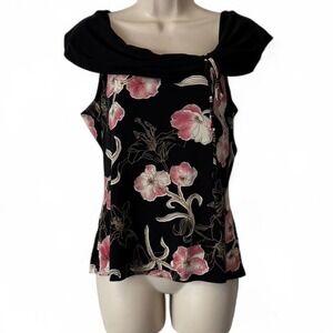 Vintage Black Floral Top